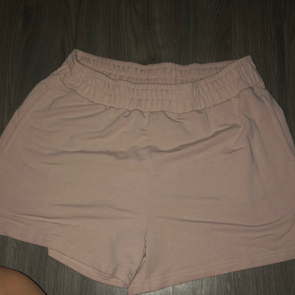 baby pink garage sweat shorts, never worn